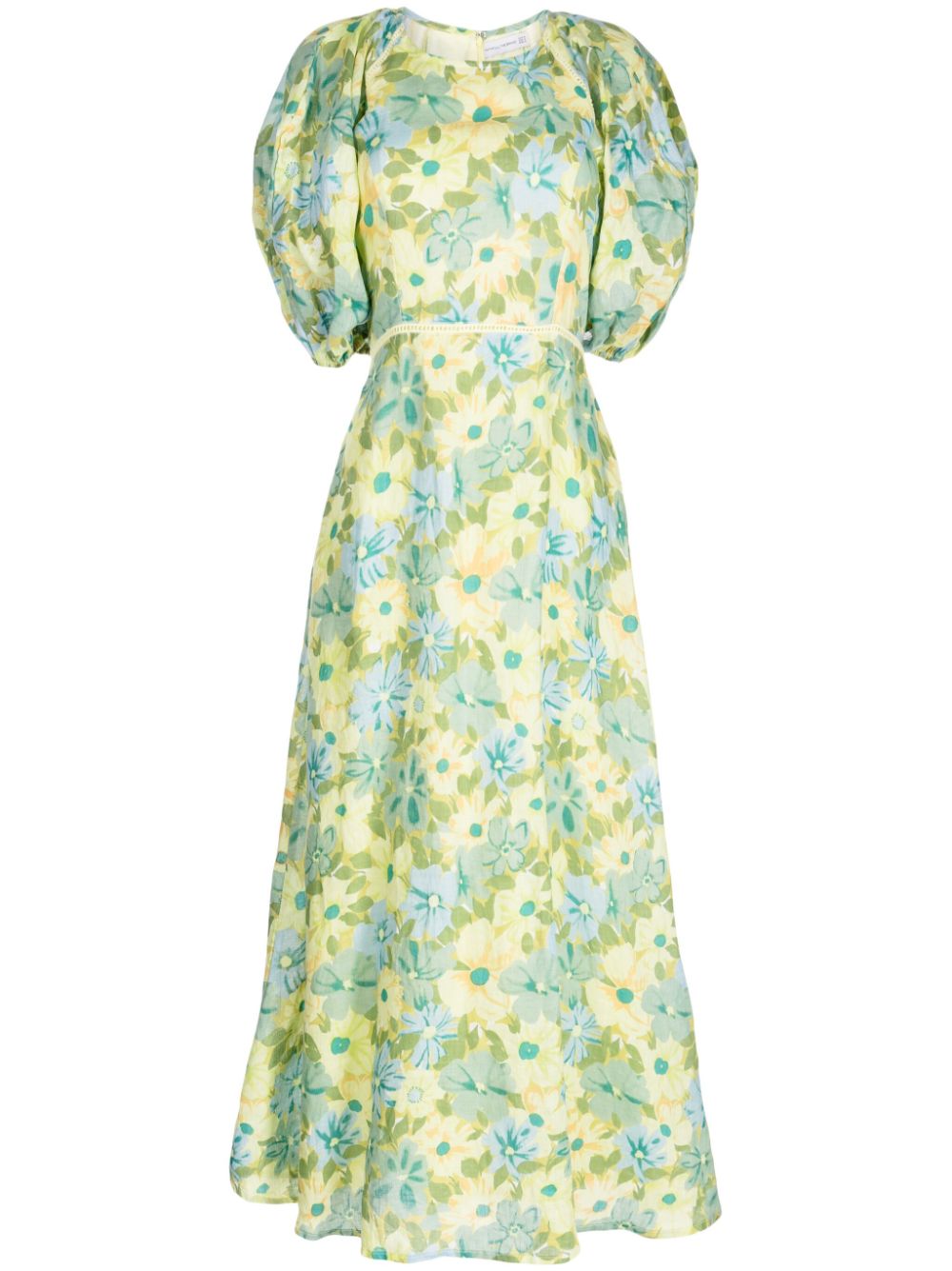 Valerina floral-print linen maxi dress - Green
