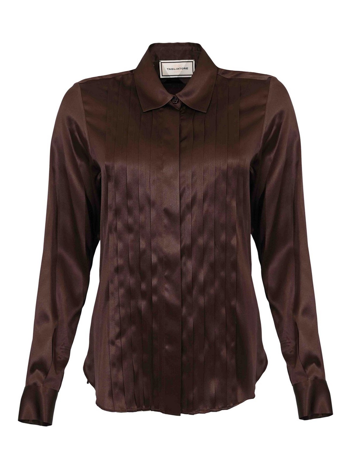 Natalee Shirt In Pleated Stretch Silk