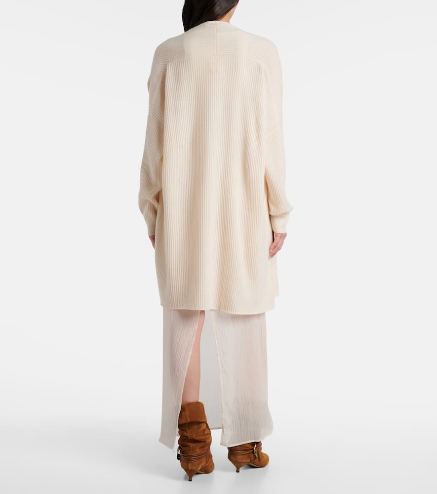 Ribbed-knit cashmere cardigan