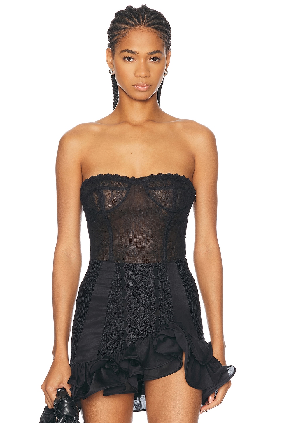 Charo Ruiz Ibiza Sette Bustier Top in Black Myth - Black. M also in