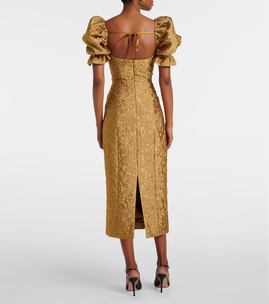 Farrah floral brocade midi dress