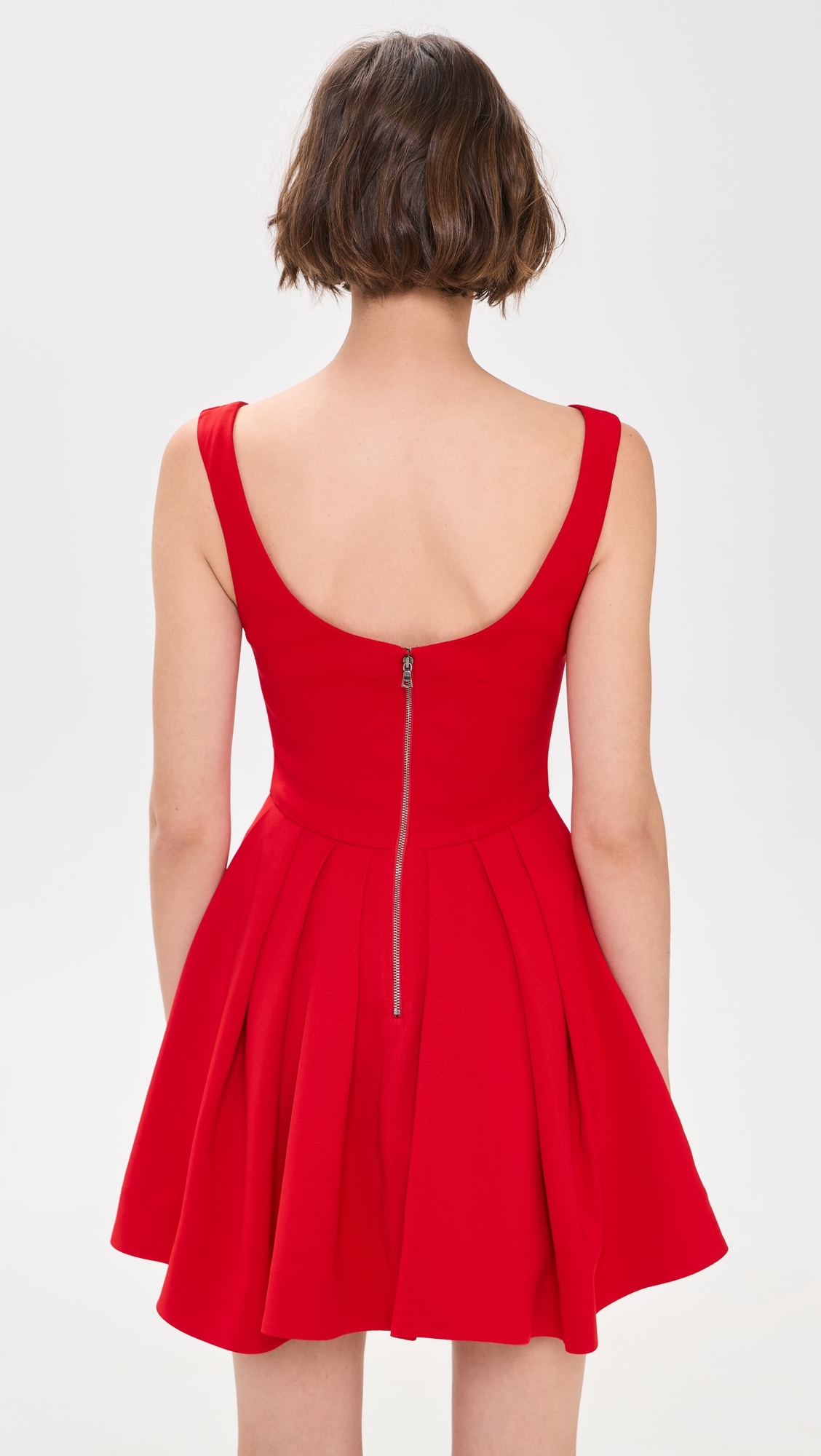 Estrella Draped Flare Mini Dress Chili Pepper