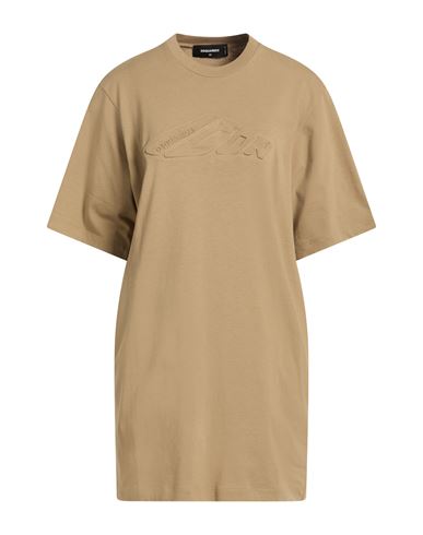 Woman Mini dress Sand Size M Cotton