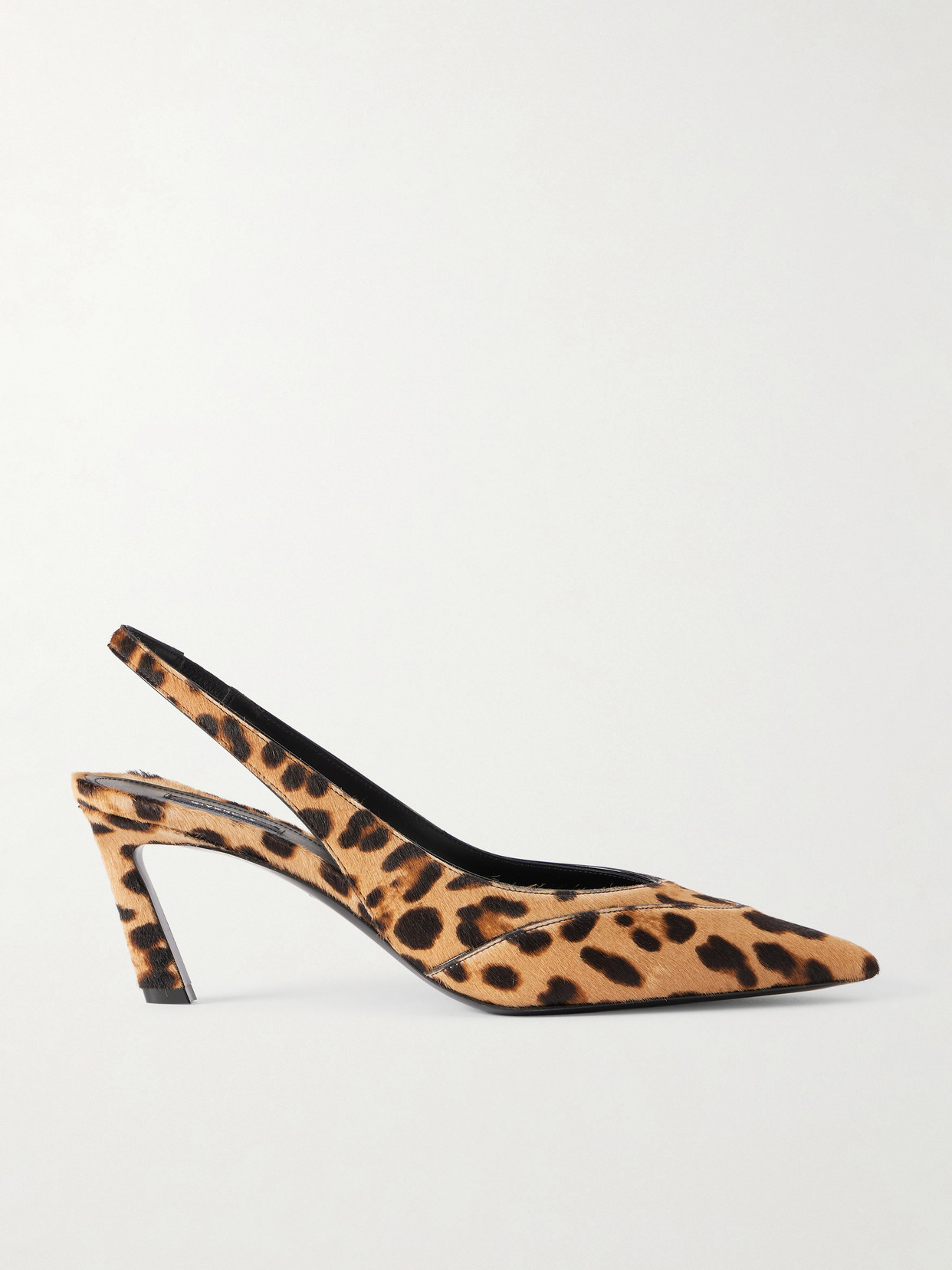 Leopard-print Calf-hair Slingback Pumps - Animal print