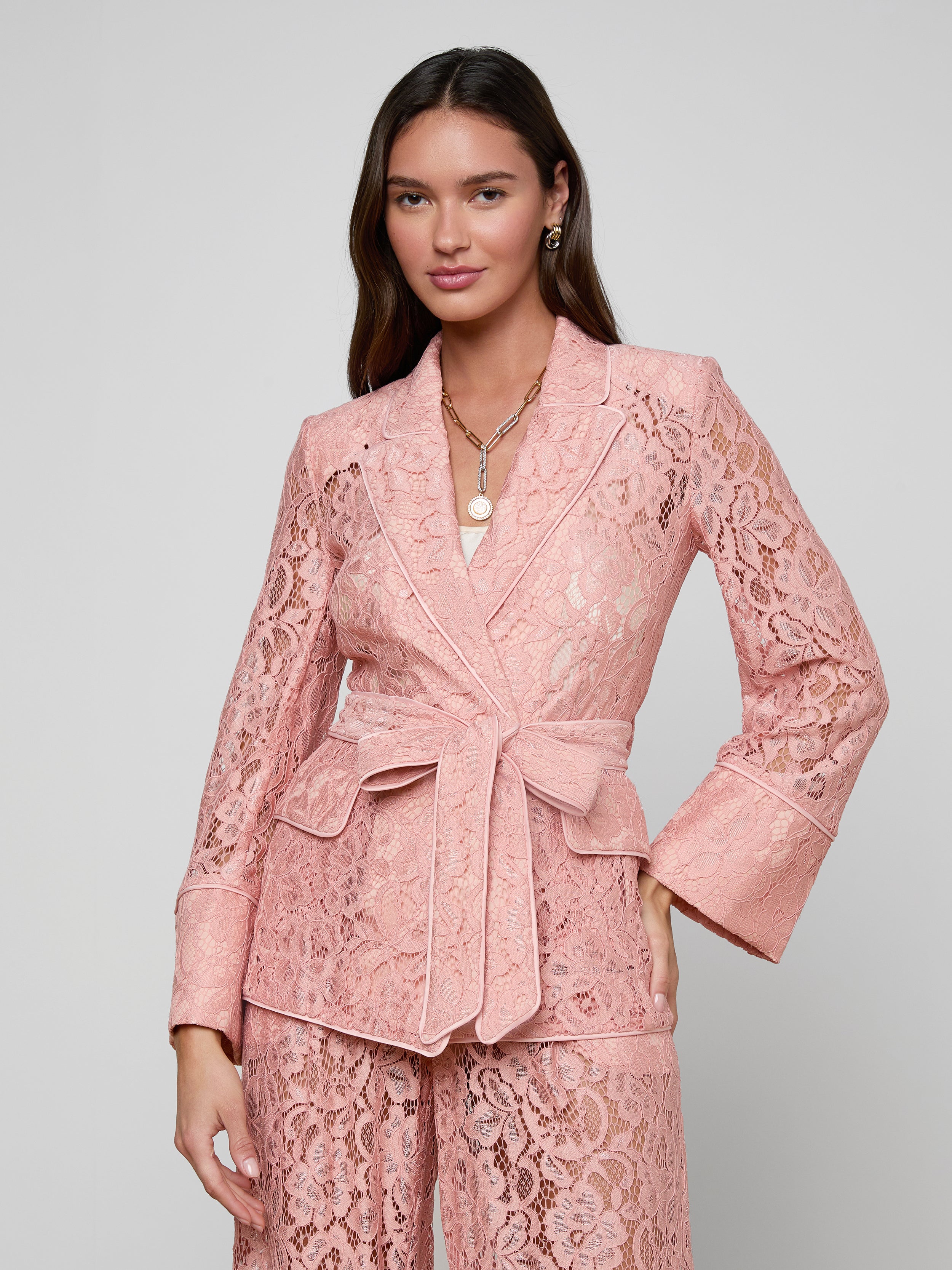 Jordana Lace Blazer In Parfait