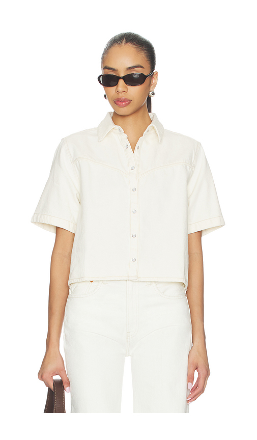 LEVI'S Logan Short Sleeve Denim Shirt in White. - XS also in L, M