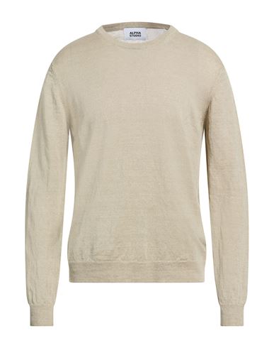 Man Sweater Beige Size 40 Hemp