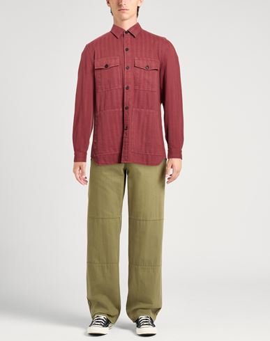 Man Shirt Rust Size S Cotton, Cashmere
