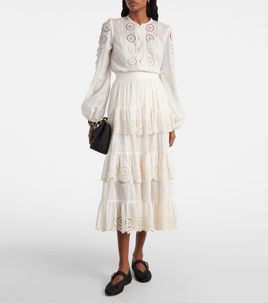 Lucky embroidered cotton blouse