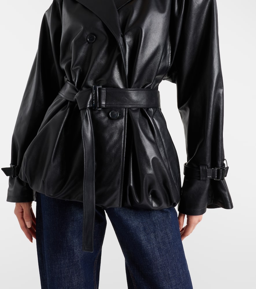 Hooded leather jacket