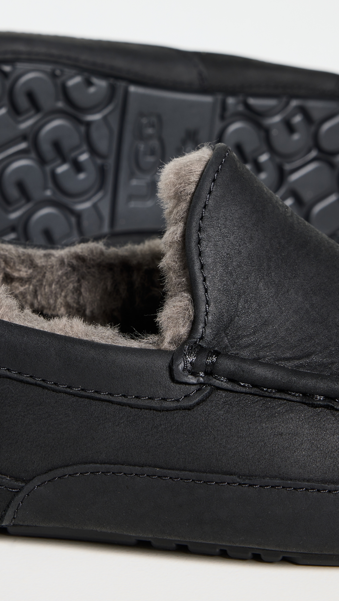 Ascot Leather Slippers Black