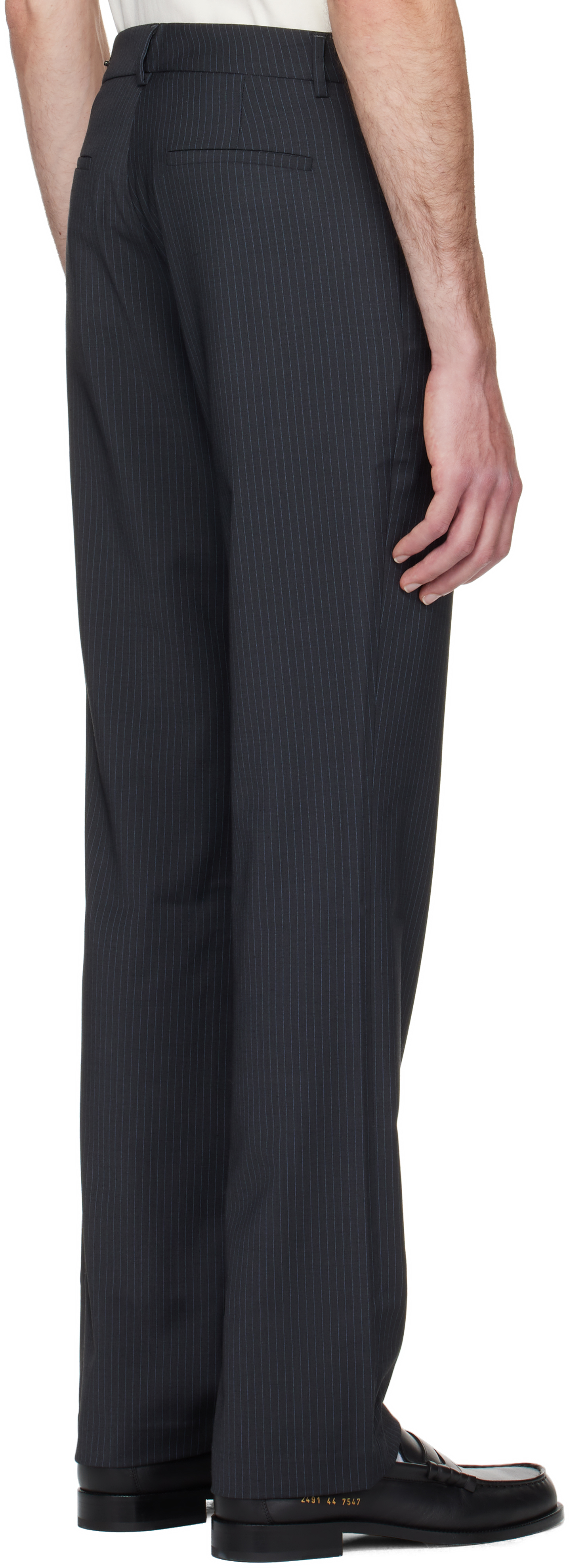 Gray Serge Straight-Leg Trousers