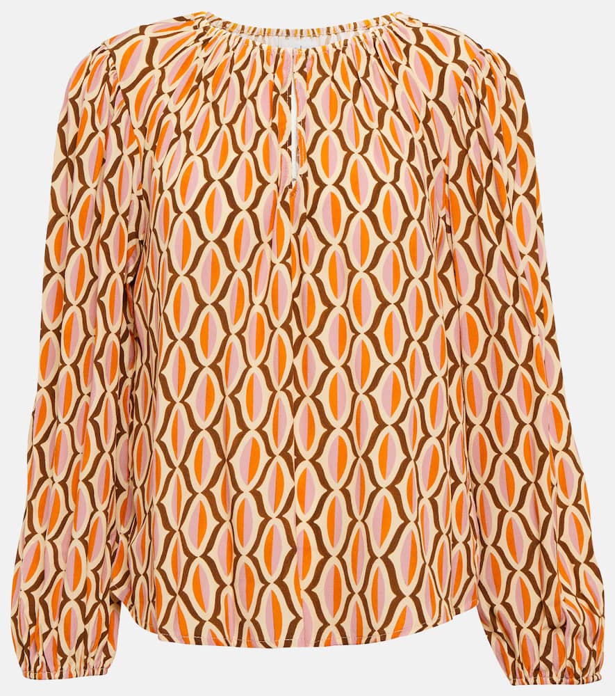 Laura printed crêpe blouse