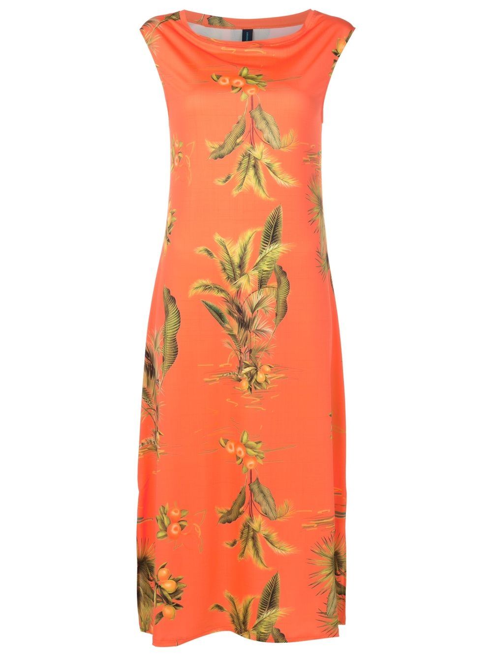 Floral-print sleeveless dress - Orange