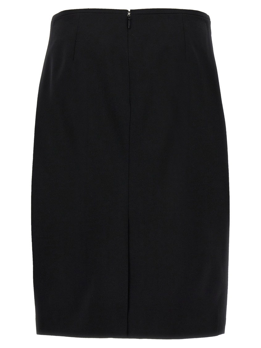 -Midi Skirt Gonne Nero-Donna