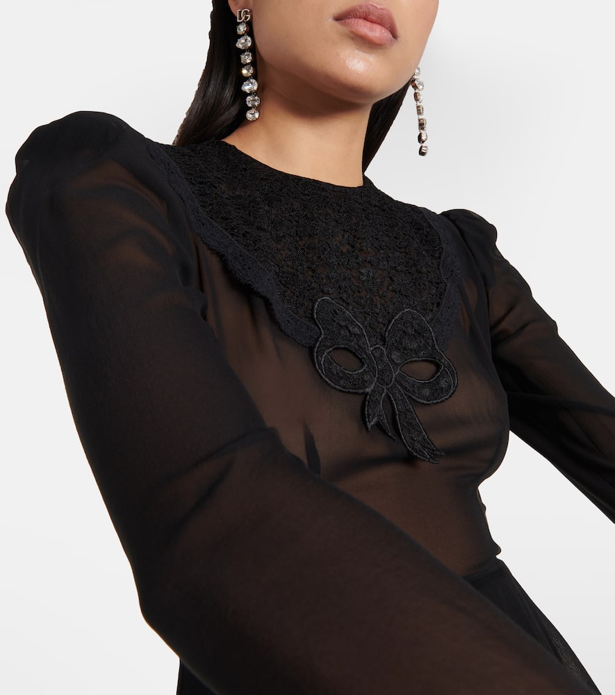 Silk georgette midi dress