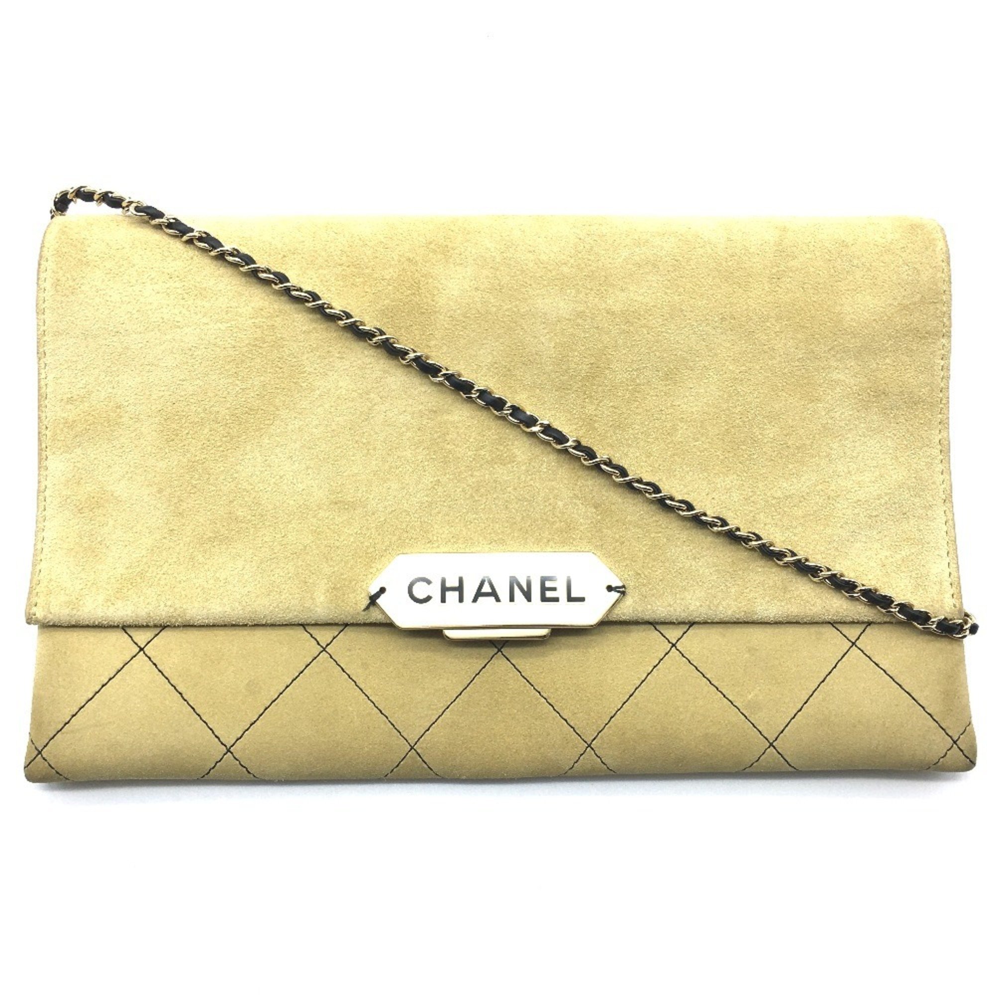 Chanel Beige Suede Shoulder Bag Pre-Owned