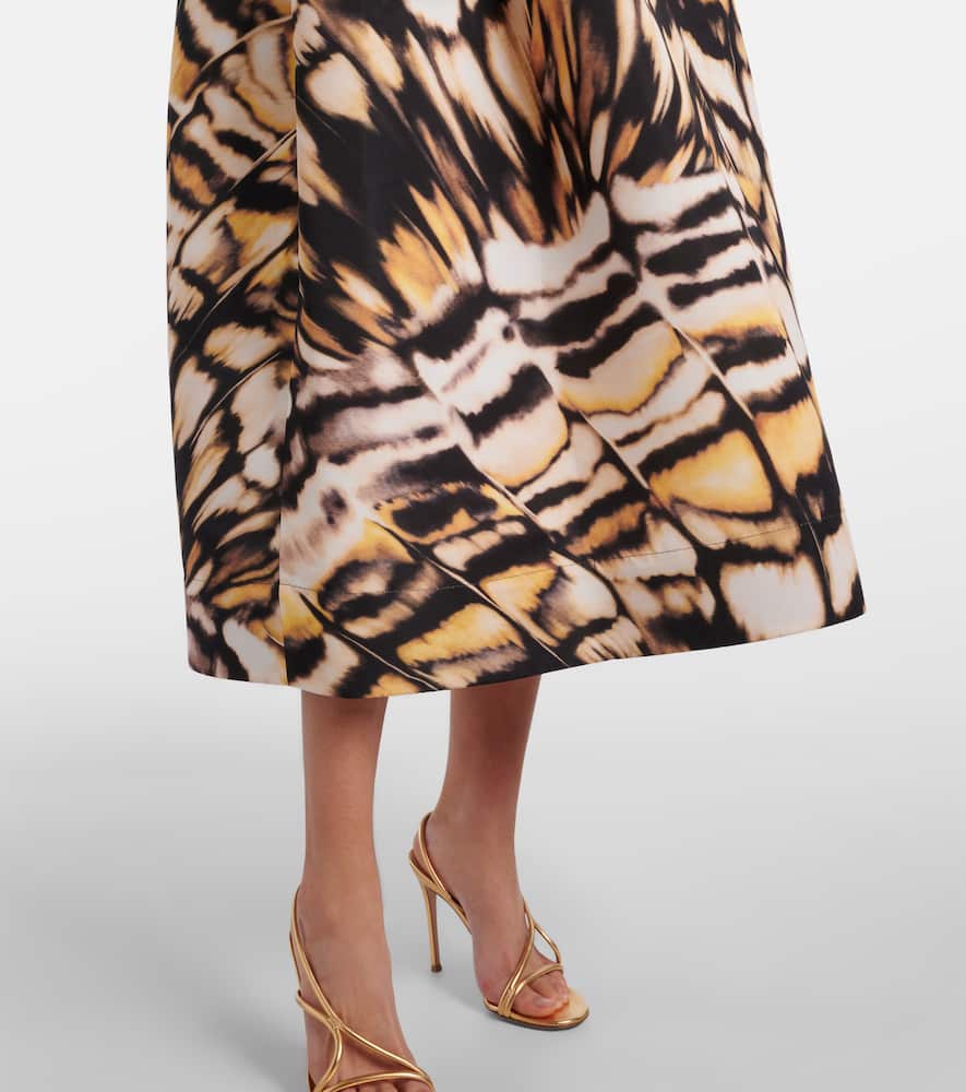Printed faille cocktail dress