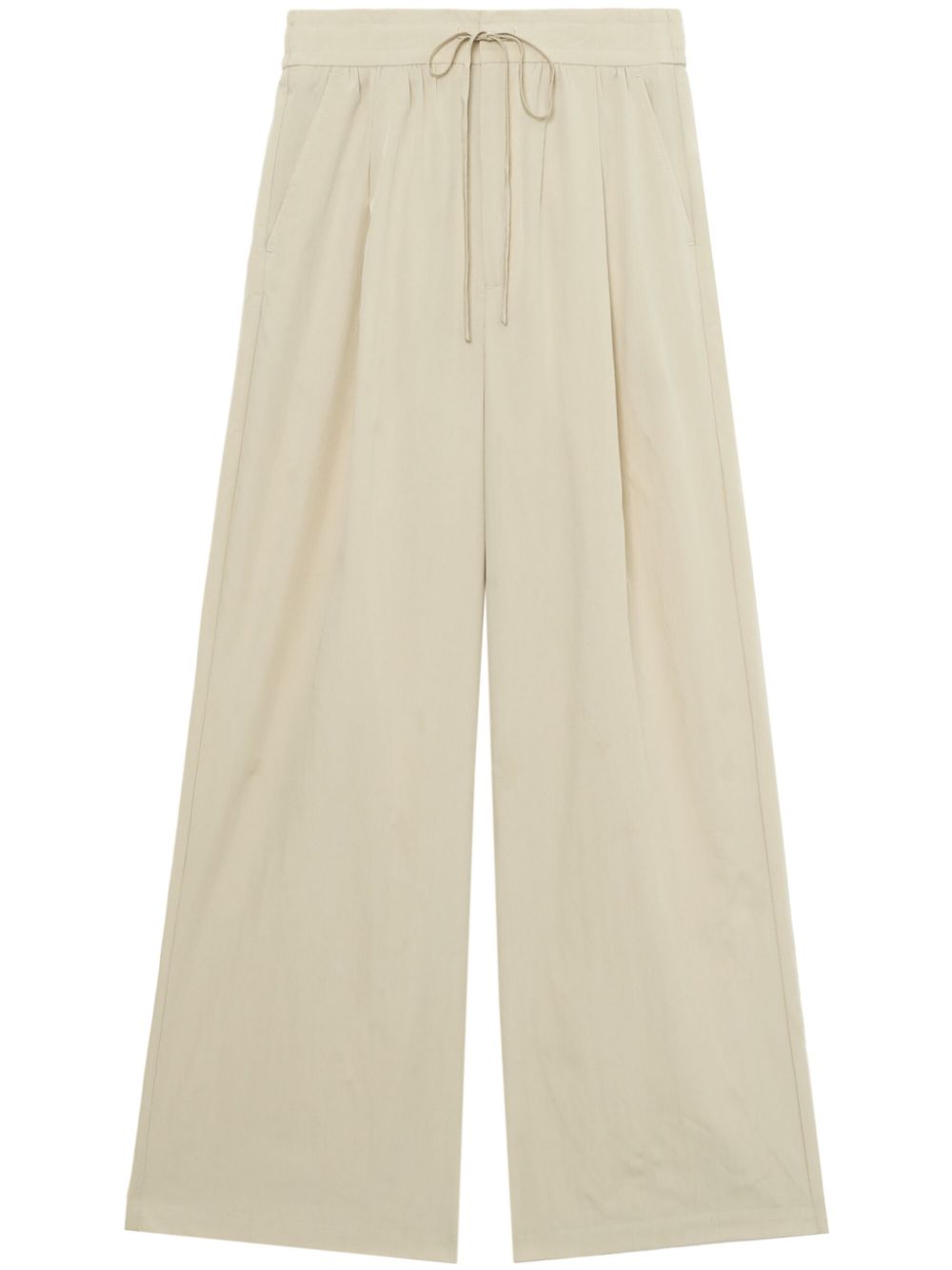 Drawstring wide-leg trousers - Black