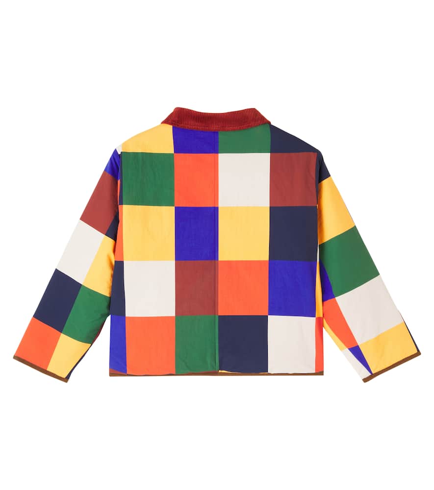 Multicolor Tiles reversible teddy jacket