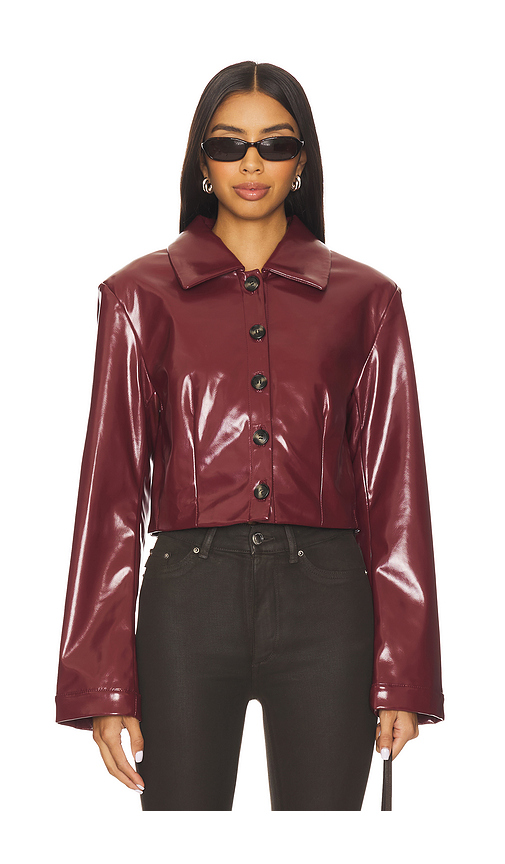 Lovers and Friends Catherine Faux Leather Jacket in Oxblood. XS also in L, M, S