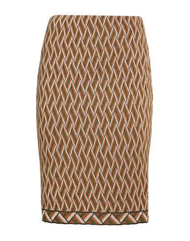 Woman Midi skirt Camel Size 2 Viscose, Cotton, Elastane