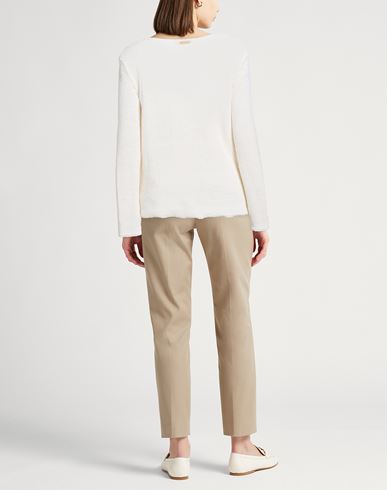 Woman Sweater Cream Size M Linen, Cotton