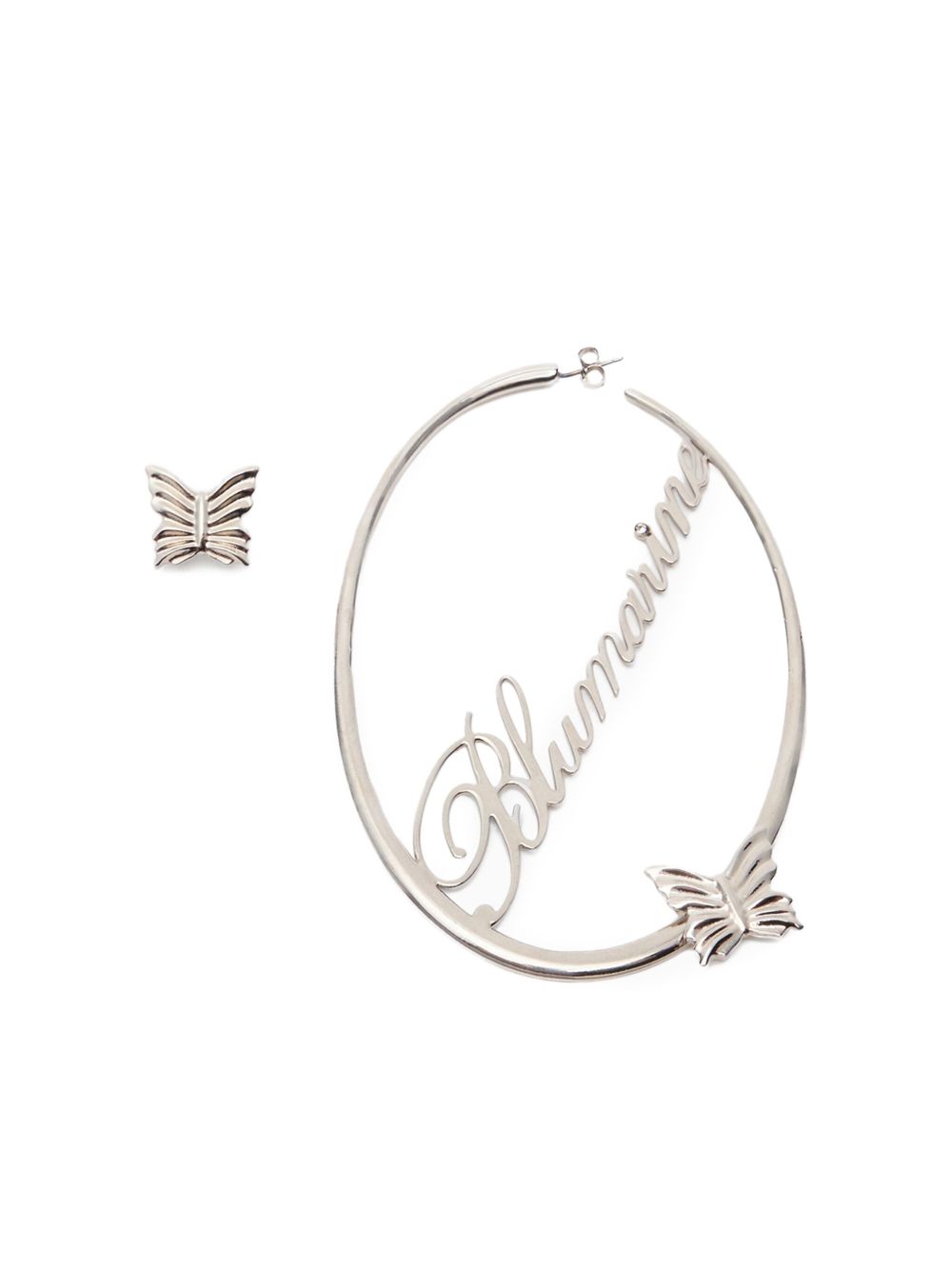 Logo-lettering earrings - Silver