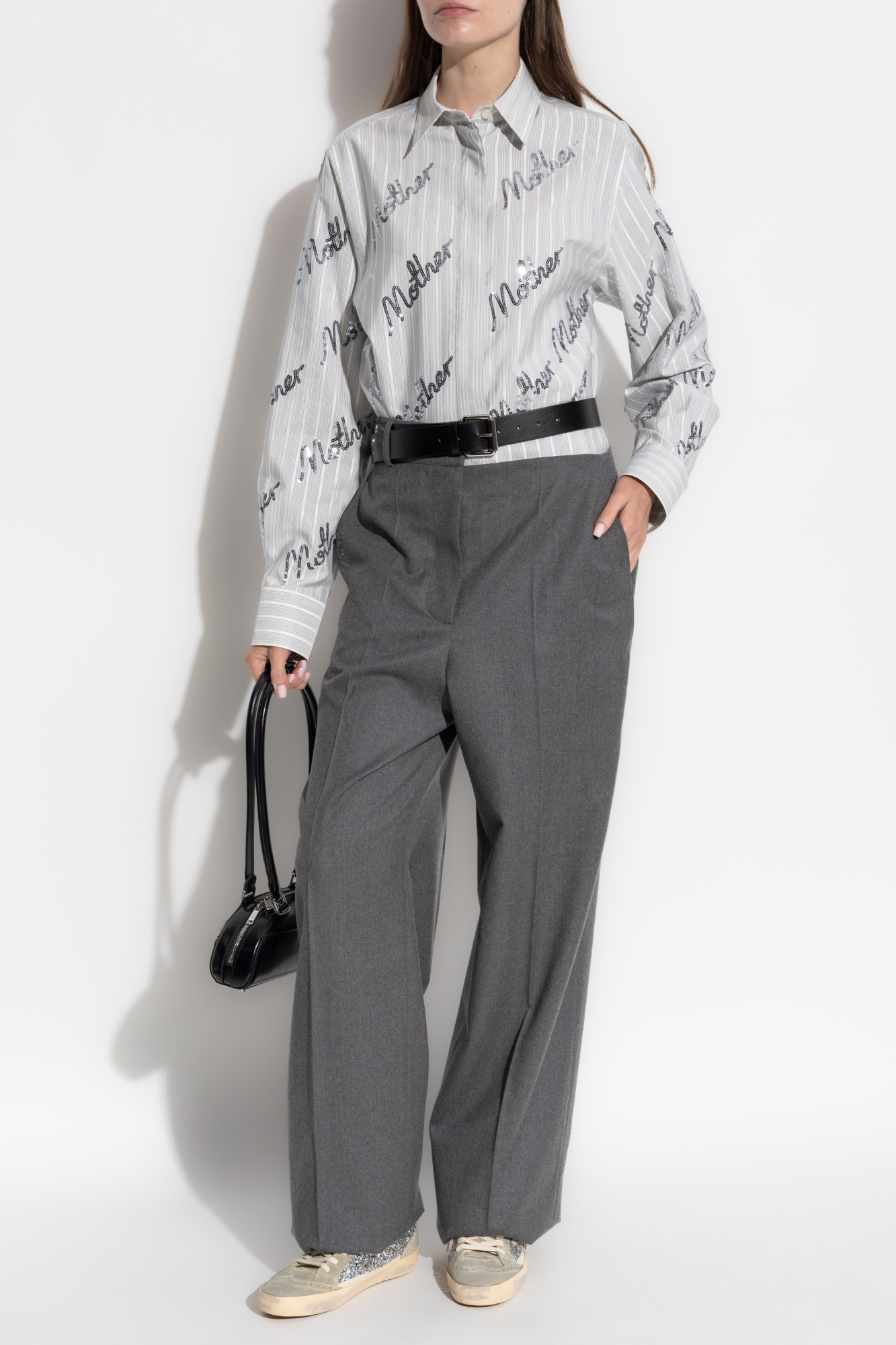 Shirt With Shimmering Sequins, Women's, Light Blue