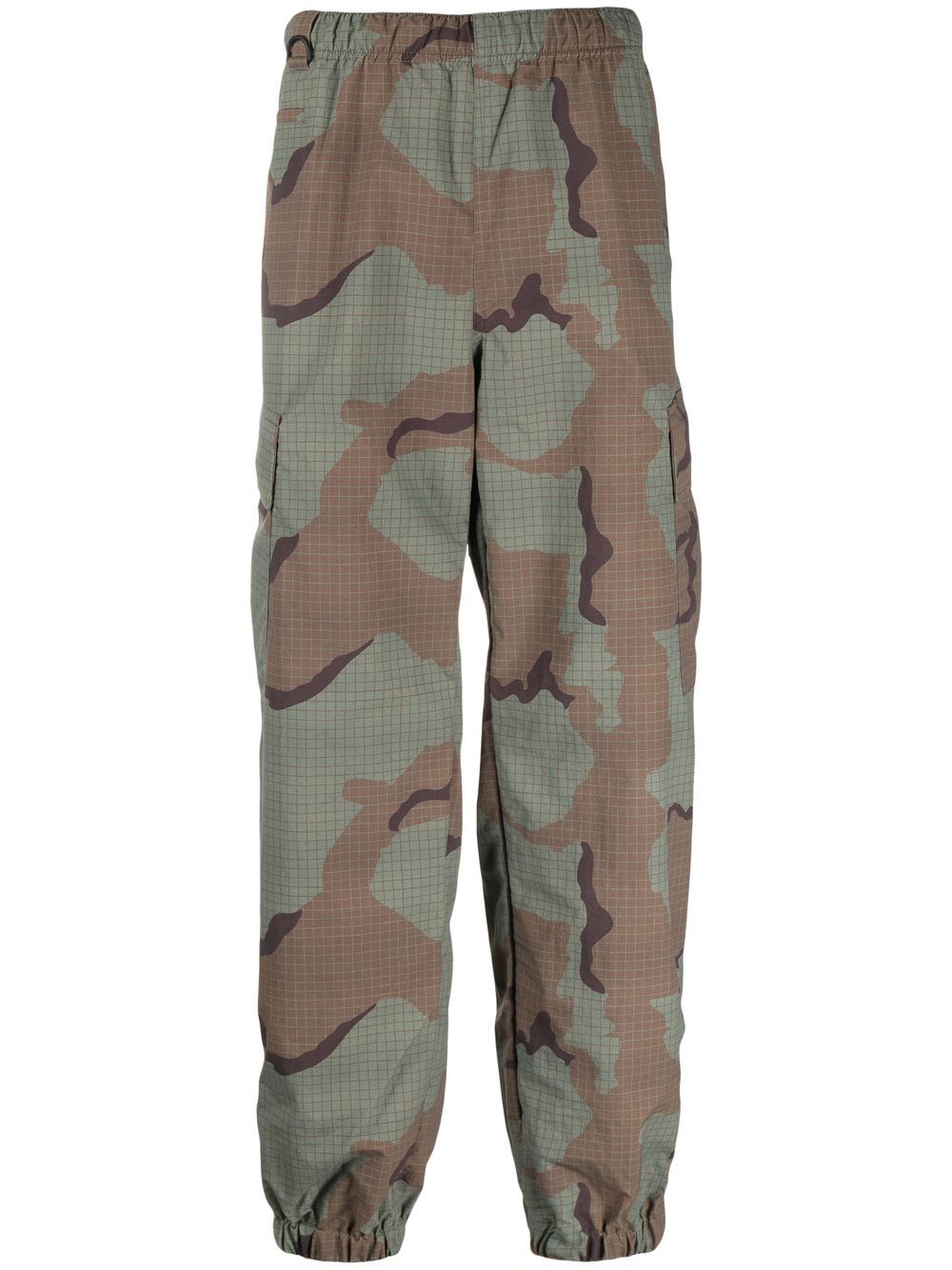 Camouflage-print ripstop cargo trousers - Neutrals