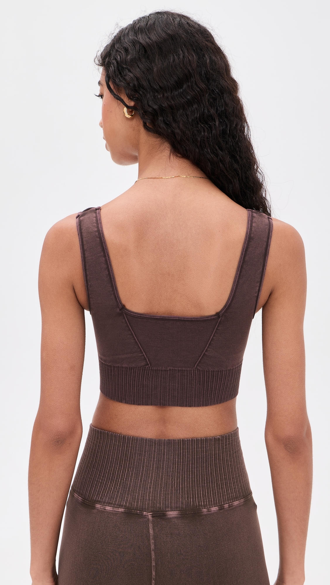 Square Neck Good Karma Bralette Washed Chocolate L