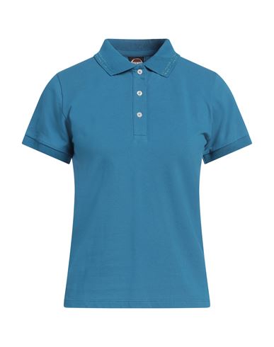 Colmar Woman Polo shirt Pastel blue Size L Cotton, Elastane