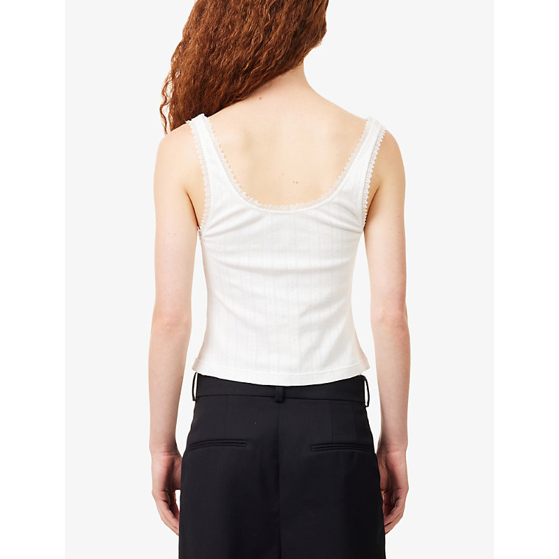 Womens Lacie Pointelle-Jersey Cotton Tank Top