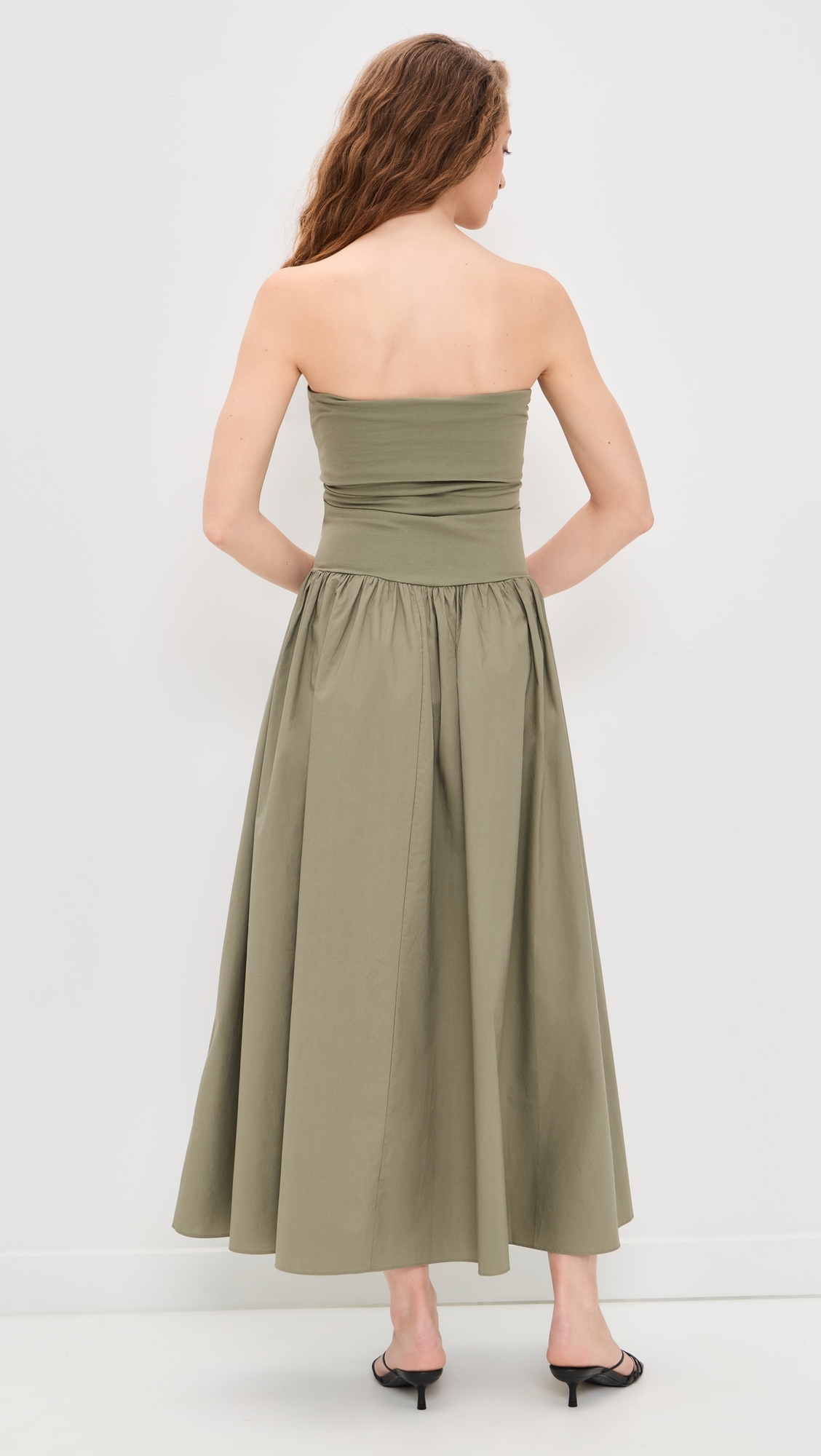 Marc Mixed Media Dress Deep Lichen Green