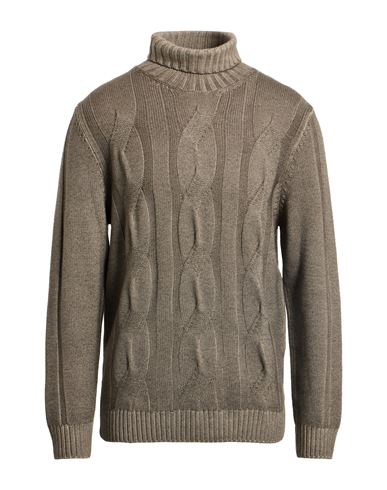 Man Turtleneck Khaki Size 42 Merino Wool