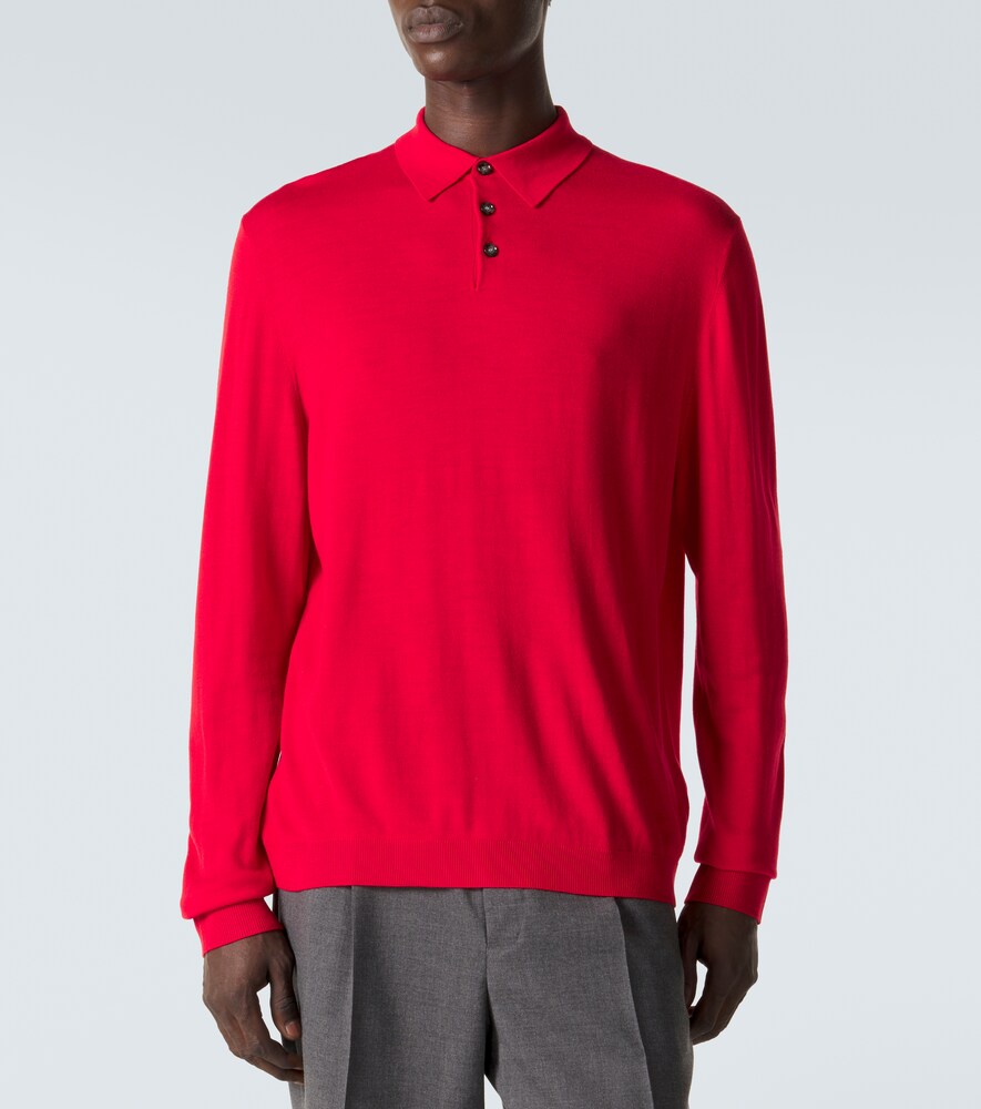 Virgin wool polo shirt