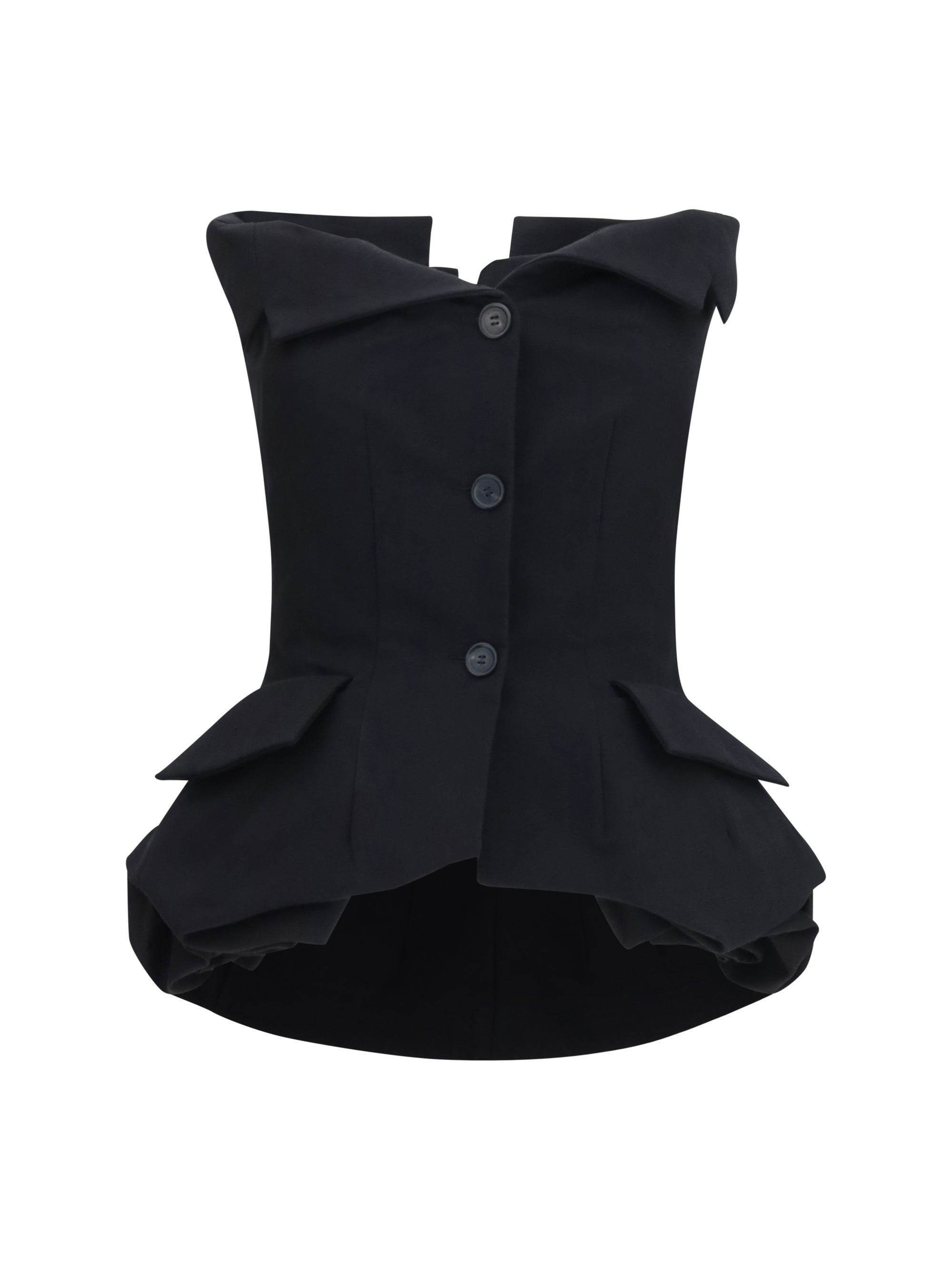 Cotton Bustier Corset Bustier Top — Black