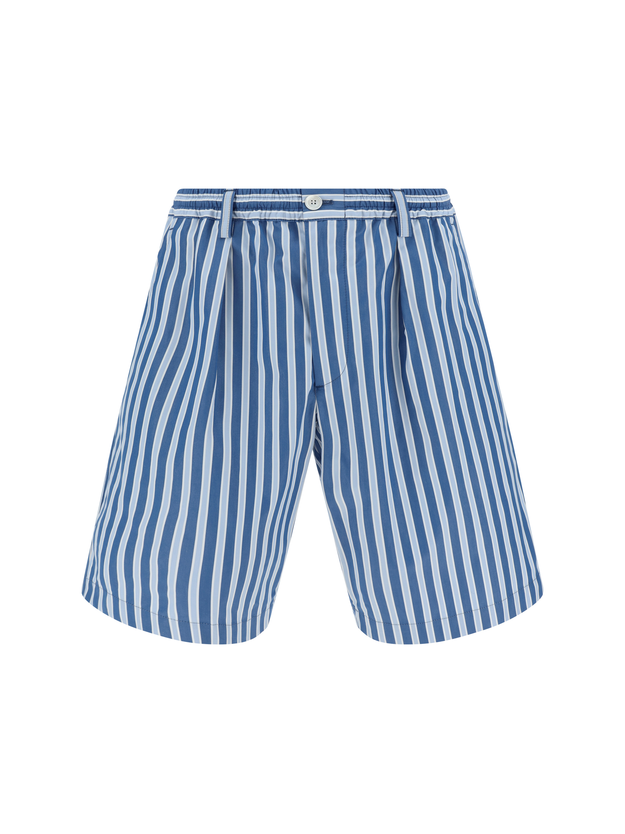 White And Light Blue Cotton Shorts