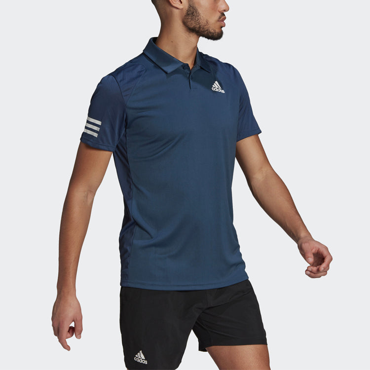 Club 3str Tennis Casual Sports Short Sleeve Polo Shirt Navy Blue