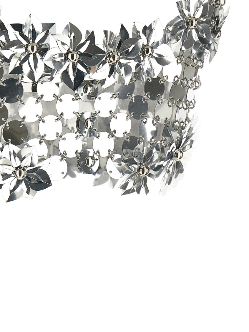 Silver Flower Appliqu Top