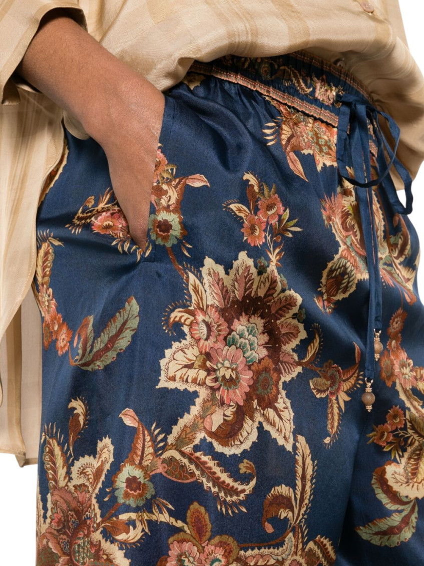 Aster Printed Silk Trousers