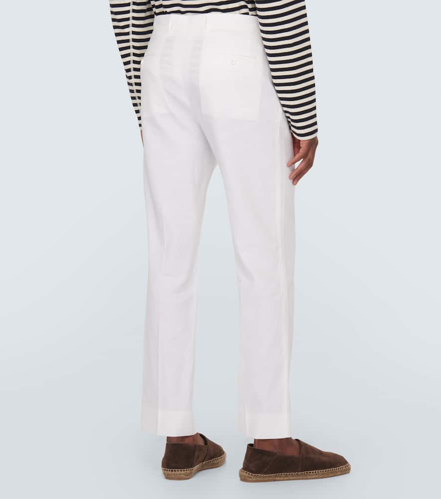 Linen-blend straight pants