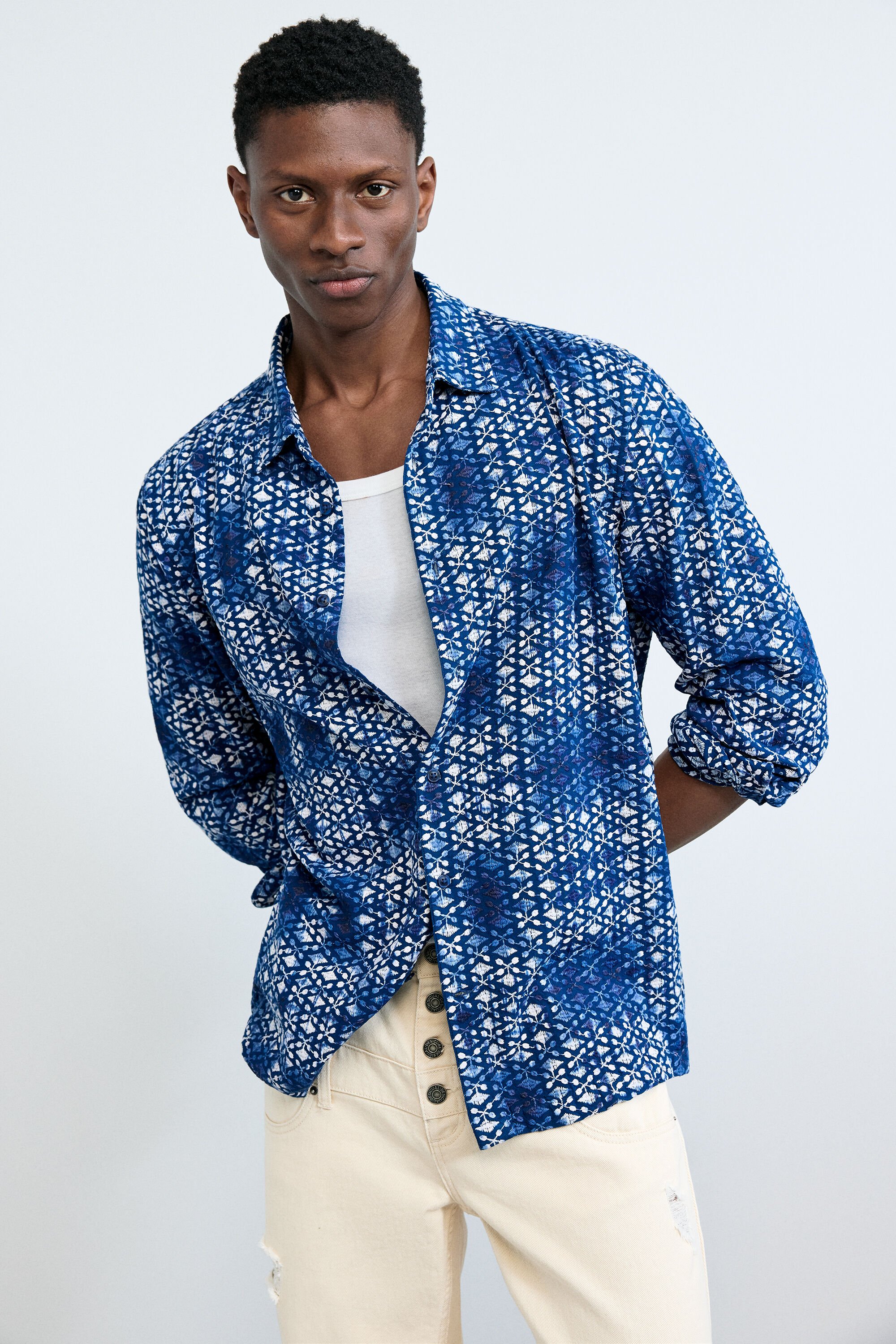 Geometric print shirt