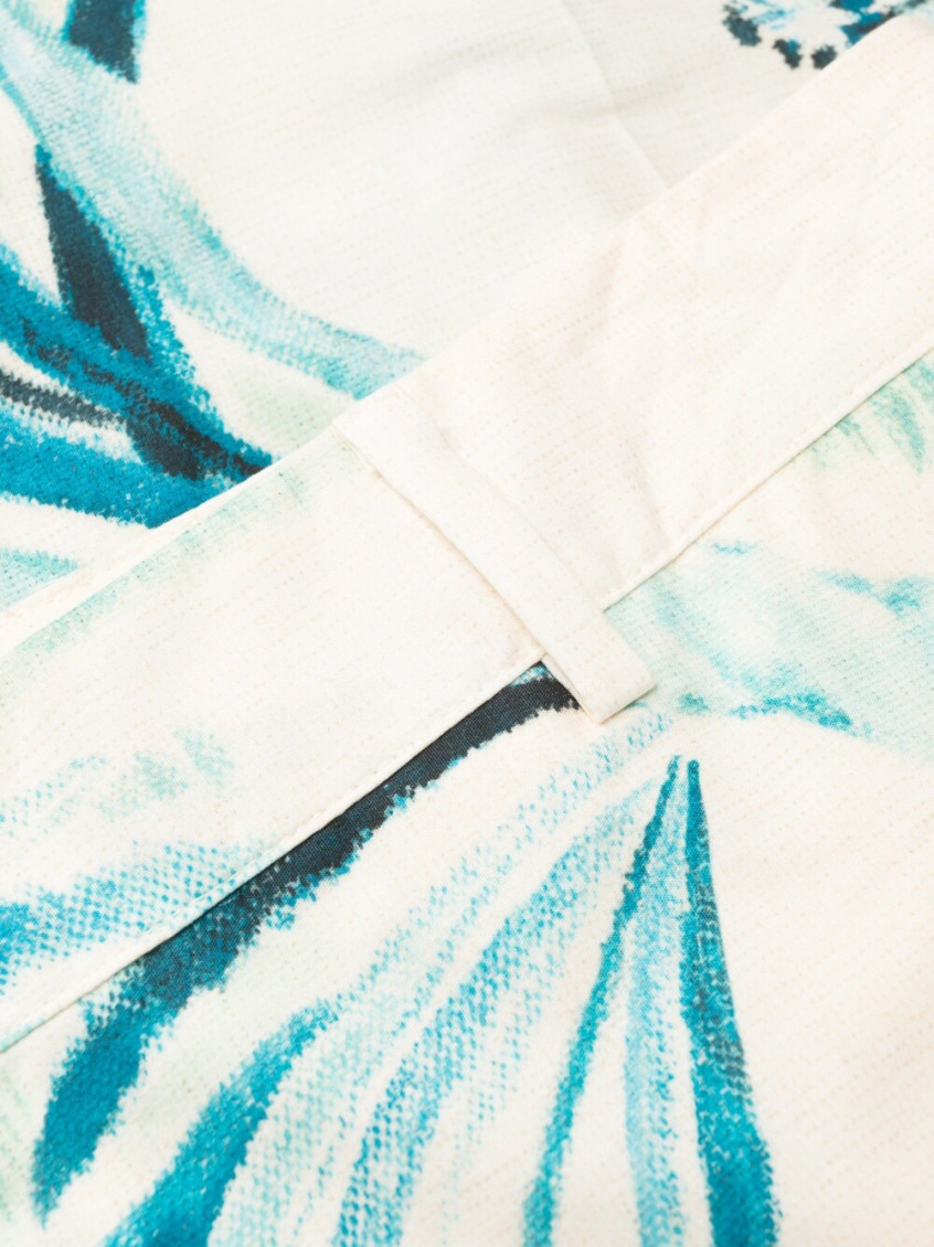 White Wide-leg Printed Trousers