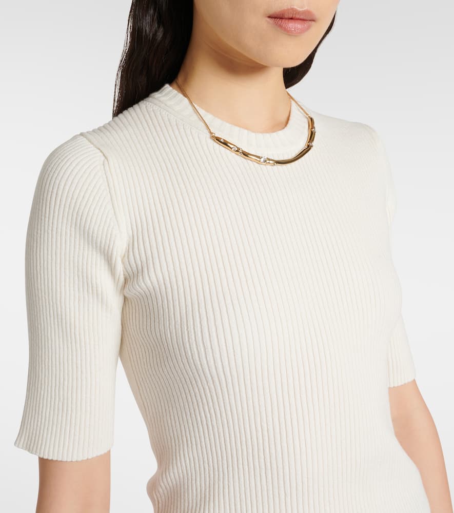 Róhe Ribbed-knit cotton-blend top