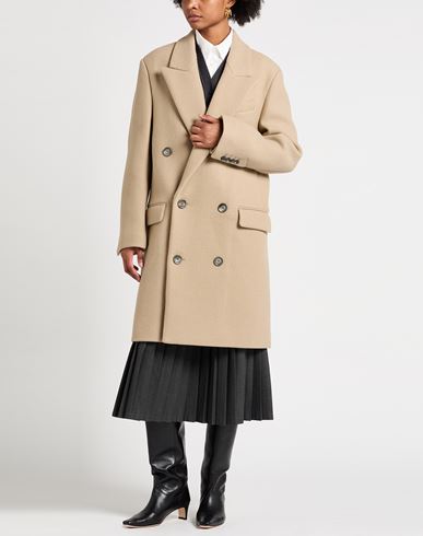 Woman Coat Sand Size 2 Virgin Wool
