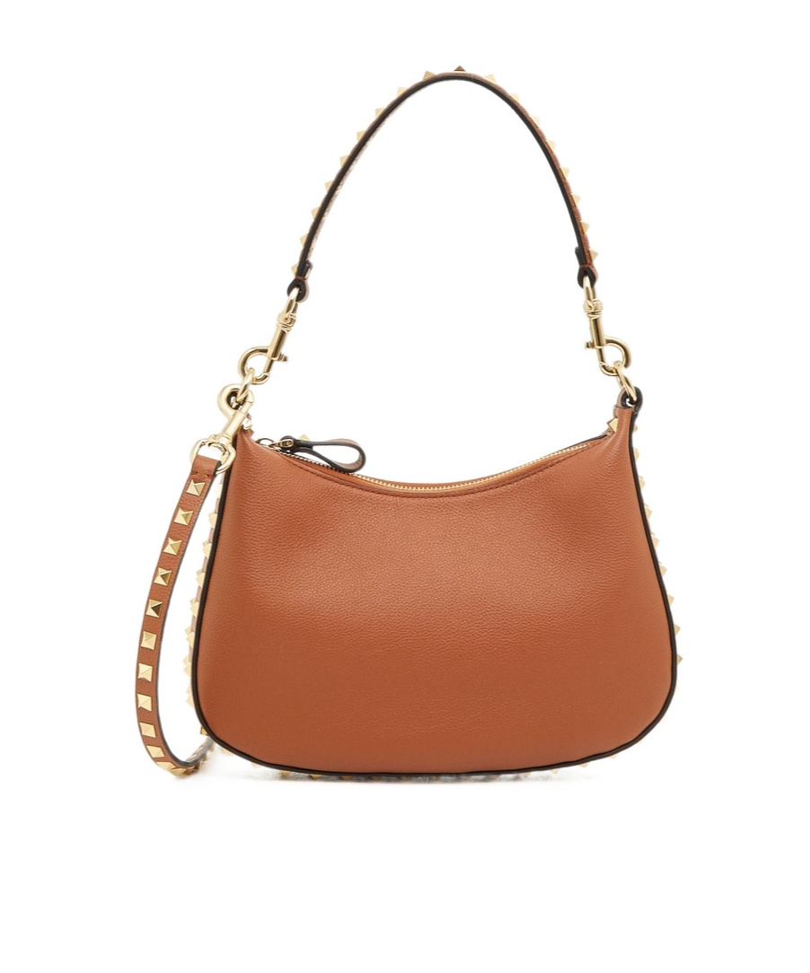 SMALL ROCKSTUD HOBO BAG IN GRAINY CALFSKIN
