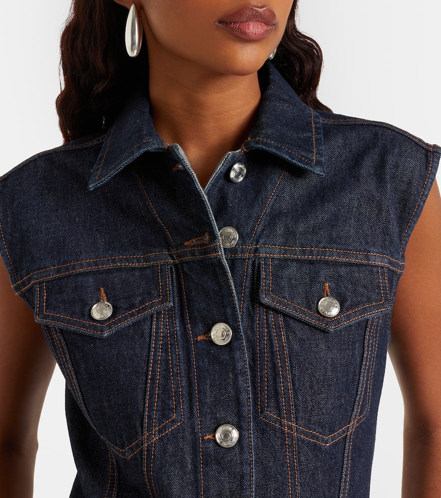 Farfalla denim midi dress