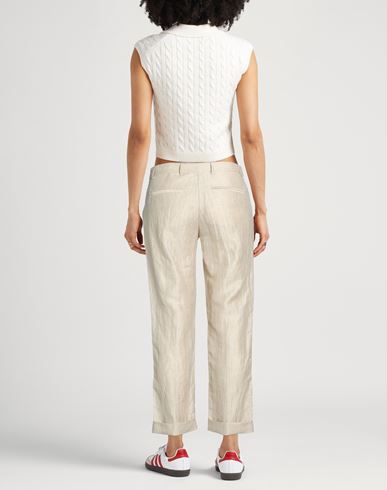 Woman Pants Sage green Size 4 Linen, Polyamide