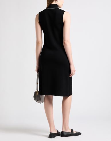 Woman Midi dress Black Size 6 Merino Wool